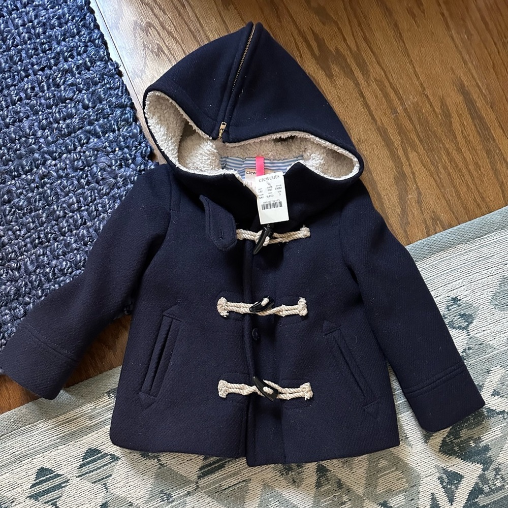 JCrew toddler peacoat, NWT size 3